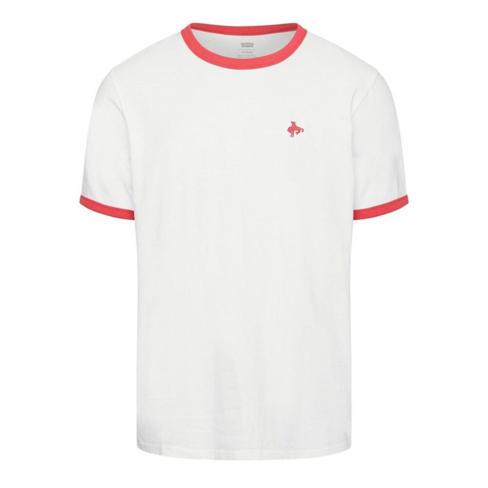 Levis Mens Embroidered Logo Ringer T-Shirt / Bright White